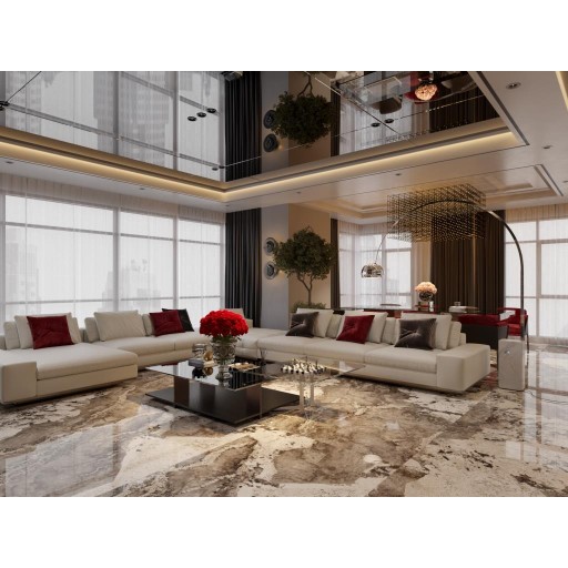 Спеченый камень Juliano Luxury Stone коричневый 120*270 1227FD18